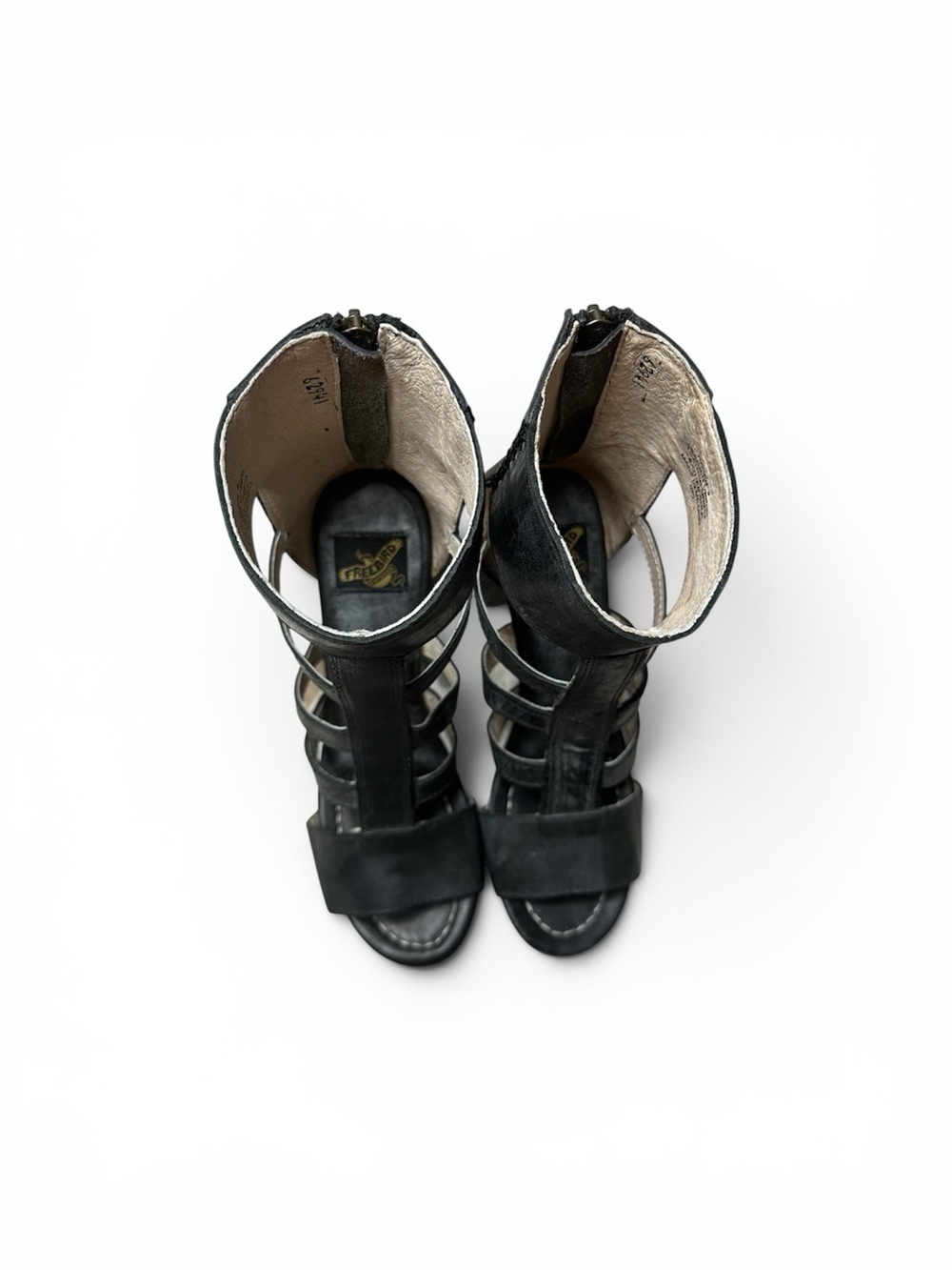 Freebird by Steven Black Raven Leather Gladiator Sandals 9 - Picture 2 of 9
